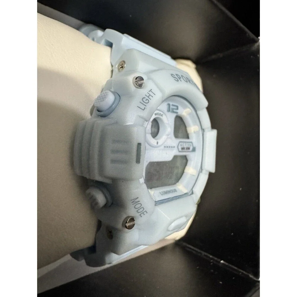 Activa Women’s/Kids Sports Quartz Digital Watch Blue Resin WR 50m Alarm w/Box